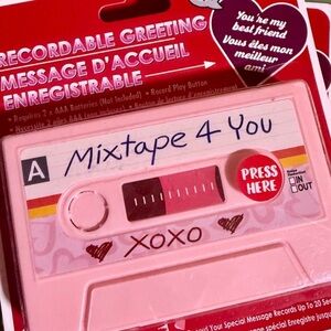Recordable Greeting On Pink Mix Tape NEW